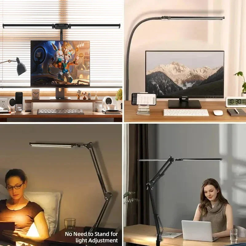lampe de bureau à pince avec support et modes de couleur - Image 6
