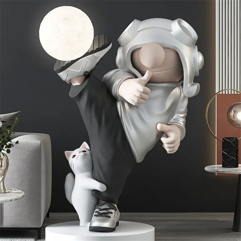 lampe de bureau astronaute sculpture moderne en résine décorative artisanale - Image 8