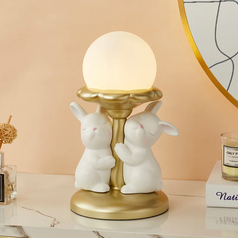 lampe de bureau kawaii lapin mignon décorative pour filles et mariages - Image 5