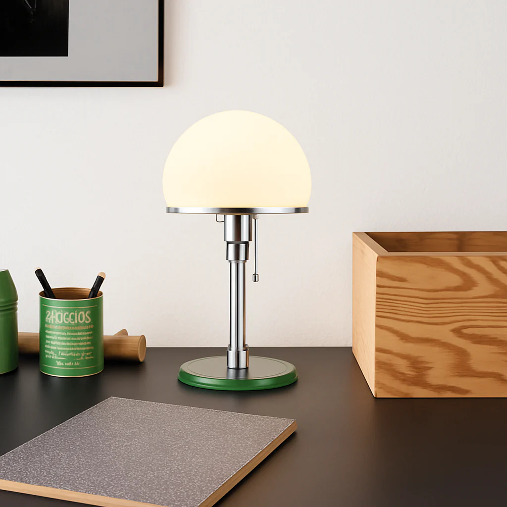 lampe de bureau led design nordique en verre et acier inoxydable - Image 4