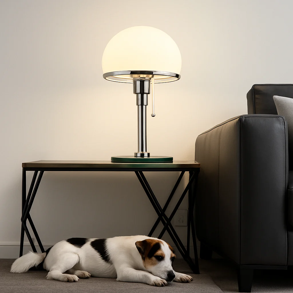 lampe de bureau led design nordique en verre et acier inoxydable - Image 5