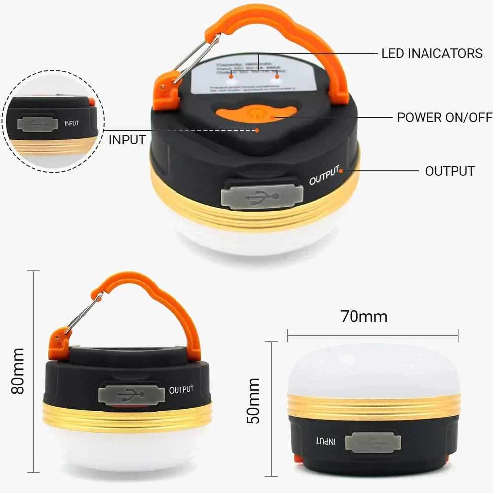 lampe de camping led rechargeable usb portable pour randonnée et nuit - Image 4