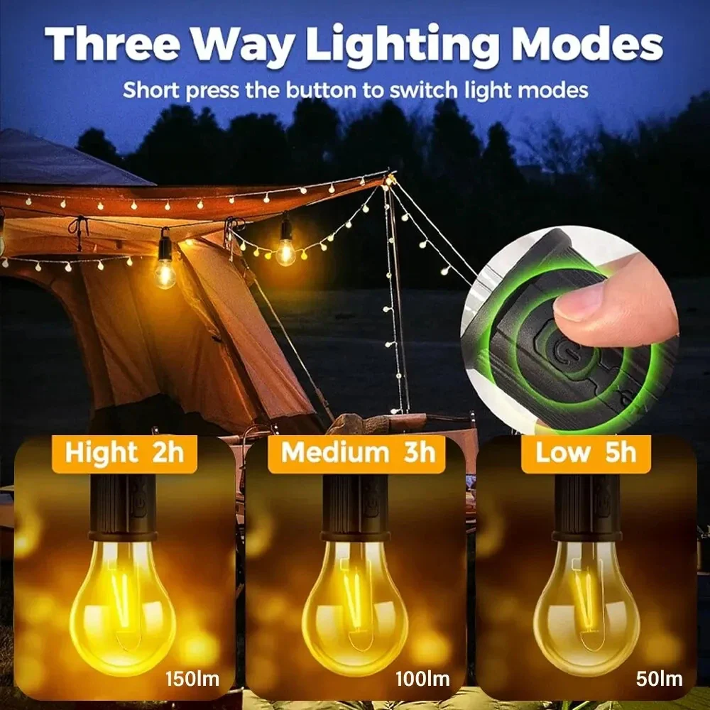 lampe de camping rechargeable usb étanche 3 modes portable - Image 3