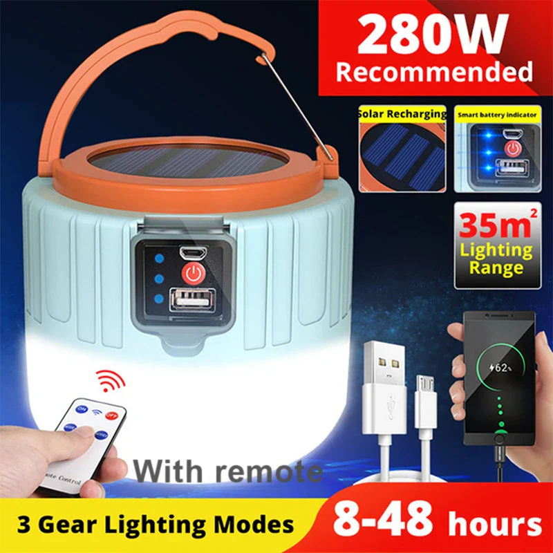 lampe de camping solaire led étanche rechargeable pour activités en extérieur - Image 7