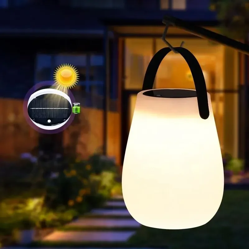 lampe de camping solaire rechargeable avec poignée en silicone - Image 3