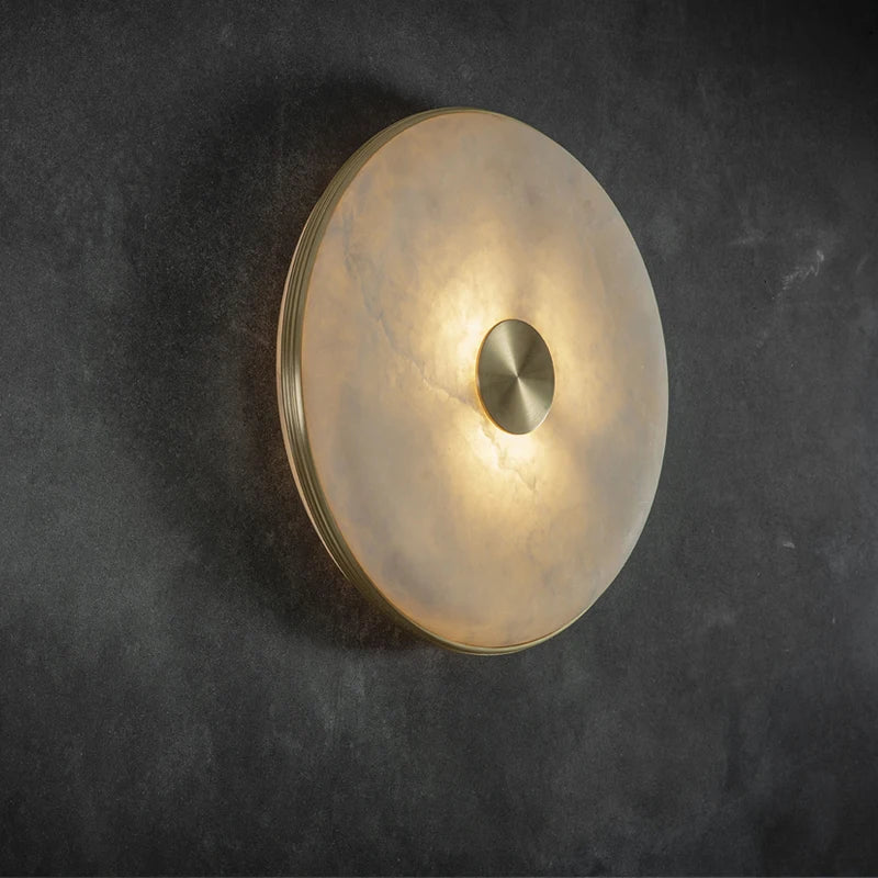lampe de chevet créative en cuivre et marbre naturel à led - Image 2