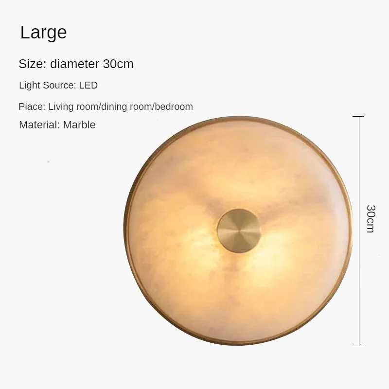 lampe de chevet créative en cuivre et marbre naturel à led - Image 7