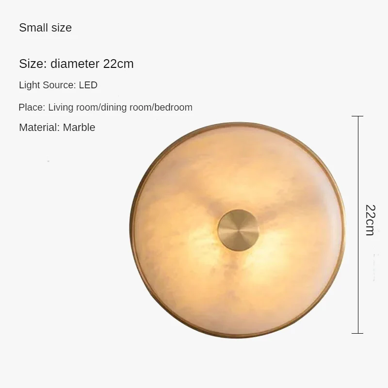 lampe de chevet créative en cuivre et marbre naturel à led - Image 8
