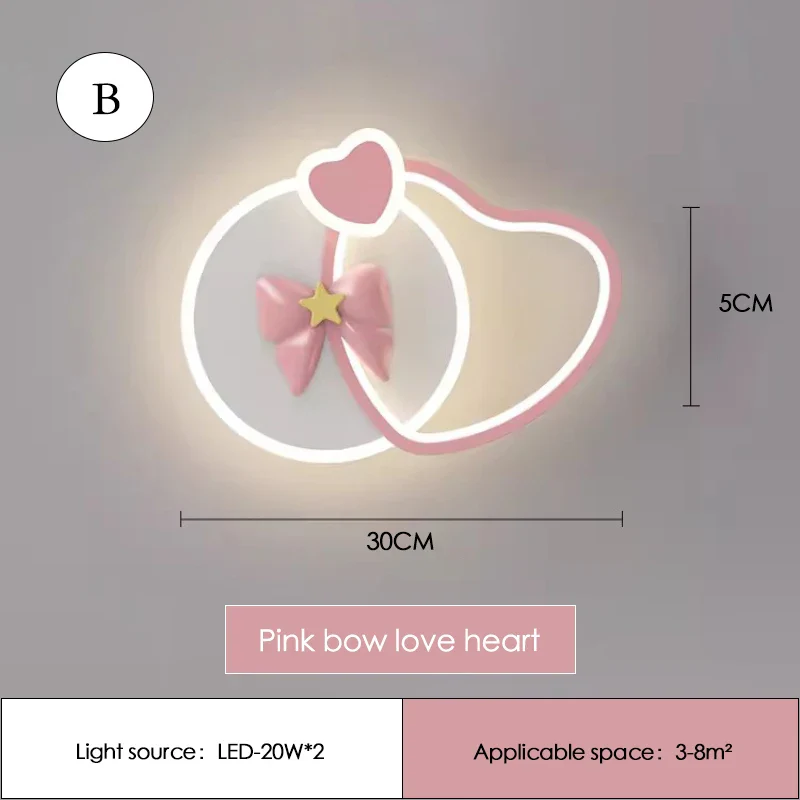 lampe de chevet mignonne pour chambre de princesse avec nœud rose - Image 7