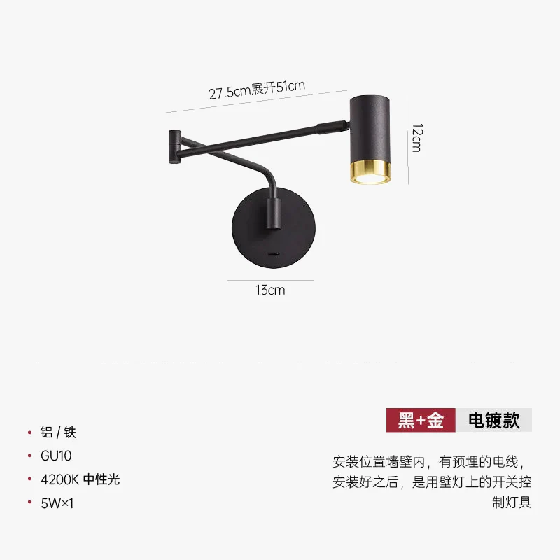 lampe de chevet moderne télescopique design créatif minimaliste - Image 10