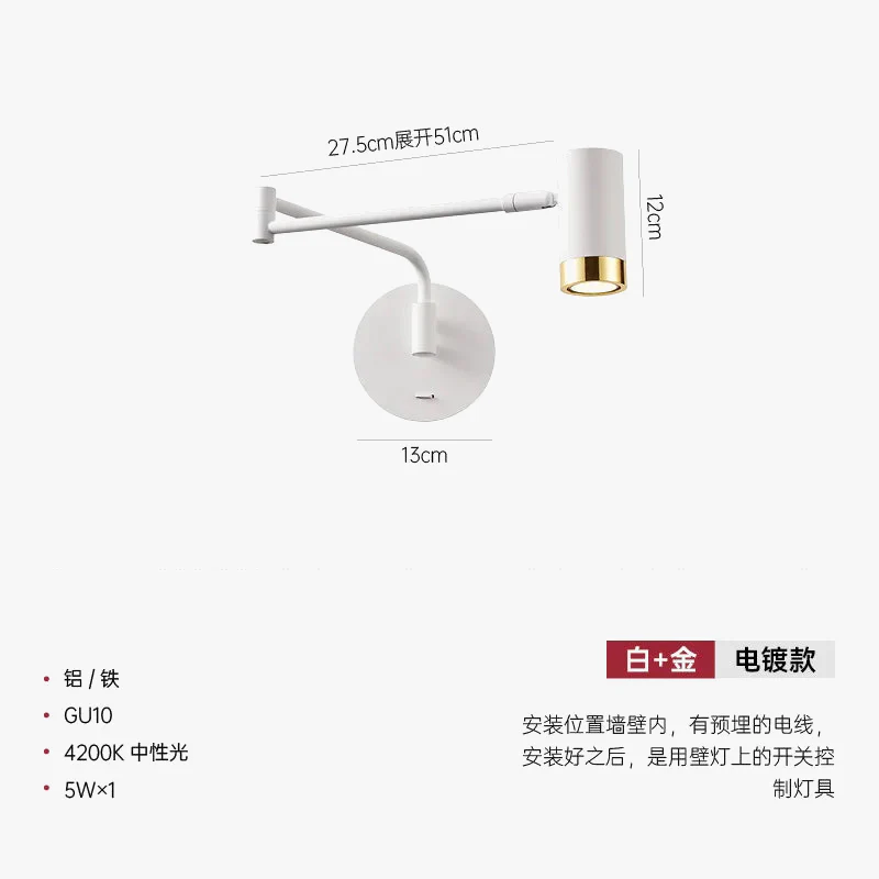lampe de chevet moderne télescopique design créatif minimaliste - Image 9