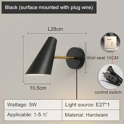 lampe de chevet nordique moderne avec interrupteur créatif et mobile - Image 7