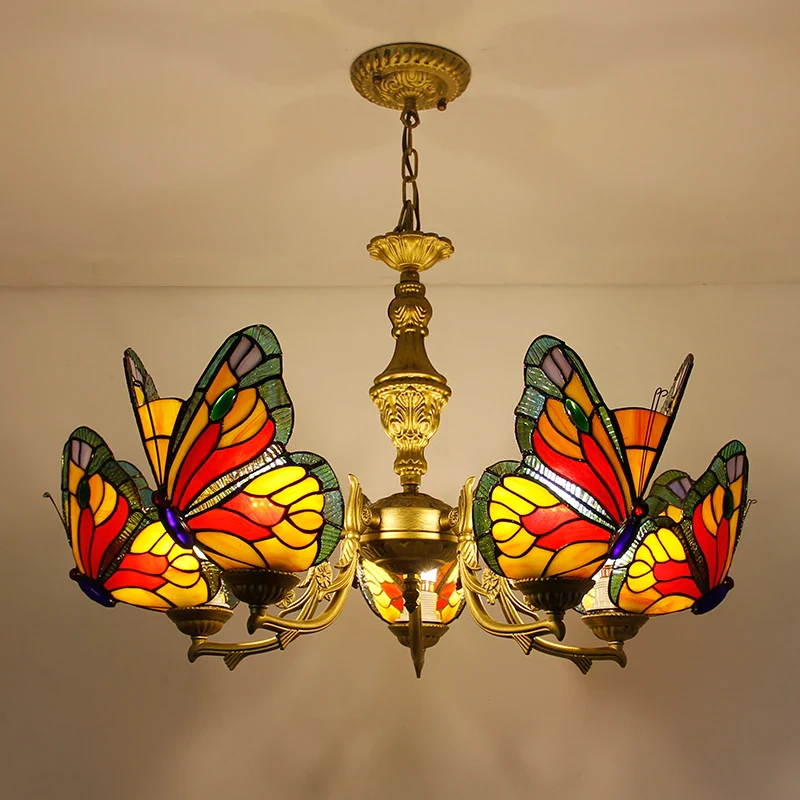 Lampe de luxe Style Tiffany en verre teinté - Image 7