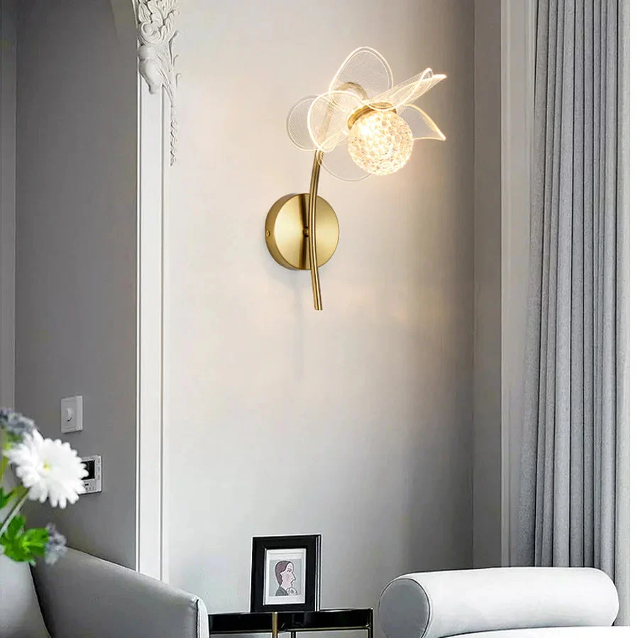 Lampe de applique murale LED en cristal nordique salon chambre fond applique murale couloir allée grenier lampes de chevet maison luminaire moderne - Image 2