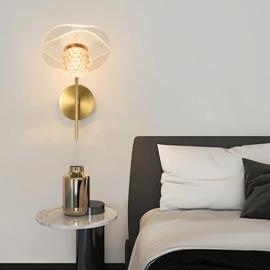 Lampe de applique murale LED en cristal nordique salon chambre fond applique murale couloir allée grenier lampes de chevet maison luminaire moderne - Image 3