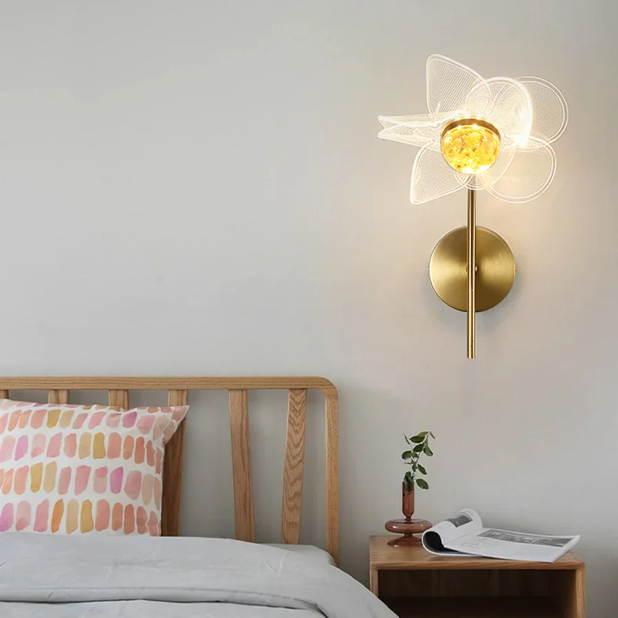 Lampe de applique murale LED en cristal nordique salon chambre fond applique murale couloir allée grenier lampes de chevet maison luminaire moderne - Image 5