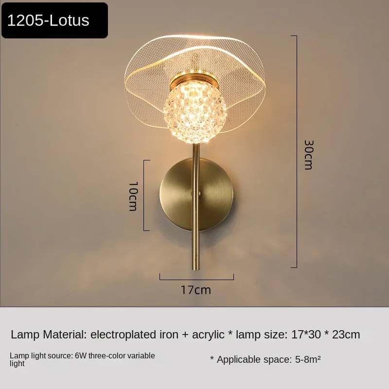 Lampe de applique murale LED en cristal nordique salon chambre fond applique murale couloir allée grenier lampes de chevet maison luminaire moderne - Image 7