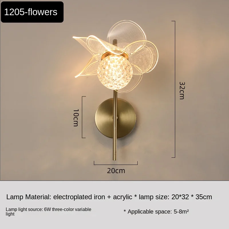 Lampe de applique murale LED en cristal nordique salon chambre fond applique murale couloir allée grenier lampes de chevet maison luminaire moderne - Image 8