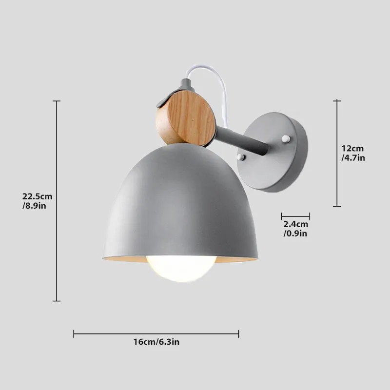 Lampe de applique murale LED nordique en bois Macaron lumière chambre chevet rotatif Deocr lampe salon couloir allée maison luminaire - Image 10