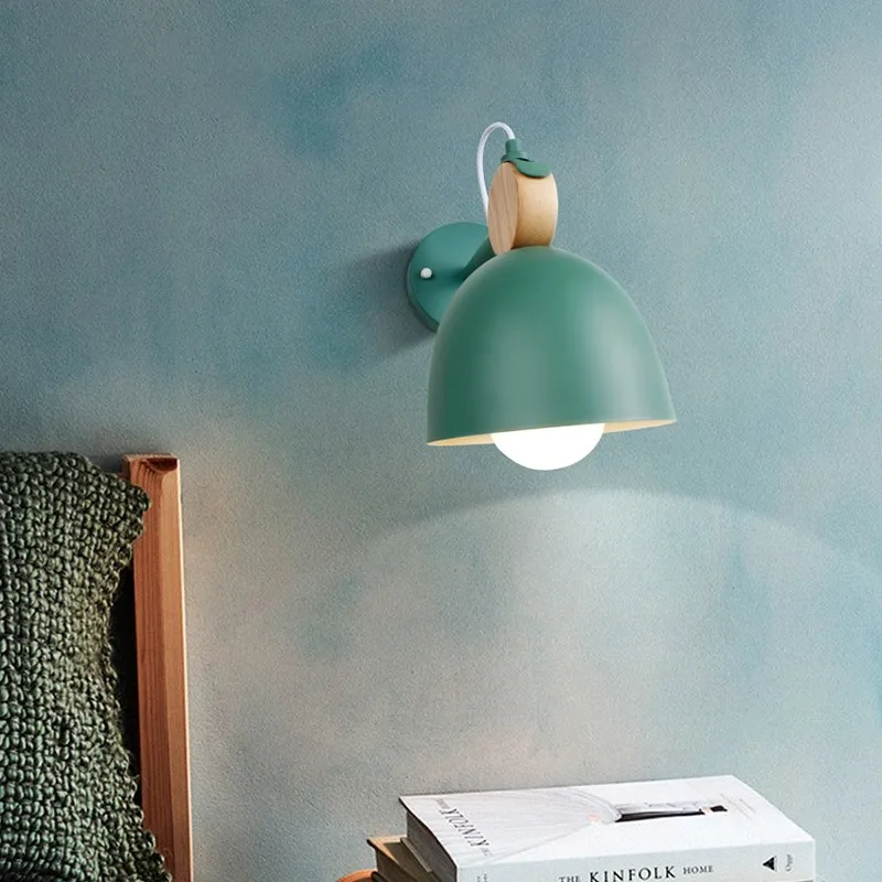 Lampe de applique murale LED nordique en bois Macaron lumière chambre chevet rotatif Deocr lampe salon couloir allée maison luminaire - Image 2