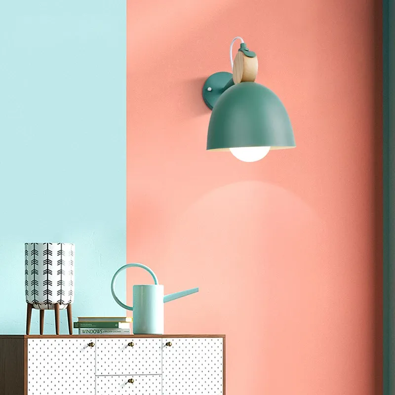Lampe de applique murale LED nordique en bois Macaron lumière chambre chevet rotatif Deocr lampe salon couloir allée maison luminaire - Image 3
