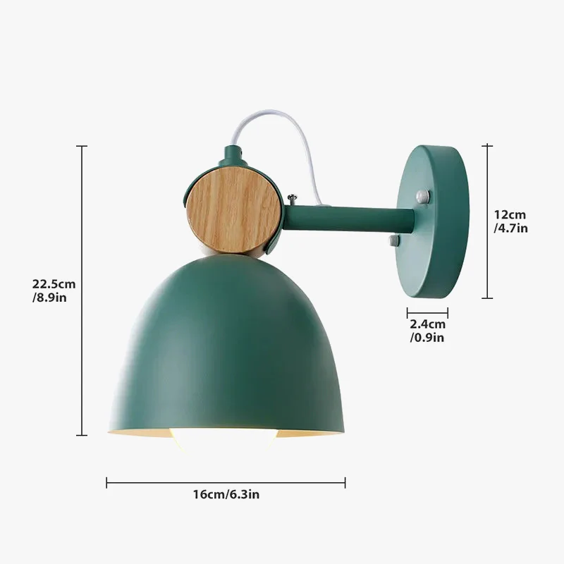 Lampe de applique murale LED nordique en bois Macaron lumière chambre chevet rotatif Deocr lampe salon couloir allée maison luminaire - Image 4