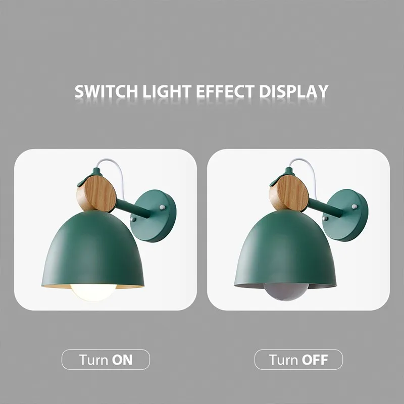 Lampe de applique murale LED nordique en bois Macaron lumière chambre chevet rotatif Deocr lampe salon couloir allée maison luminaire - Image 5