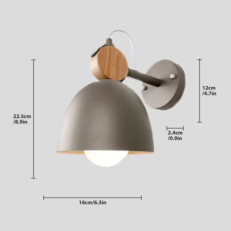 Lampe de applique murale LED nordique en bois Macaron lumière chambre chevet rotatif Deocr lampe salon couloir allée maison luminaire - Image 8