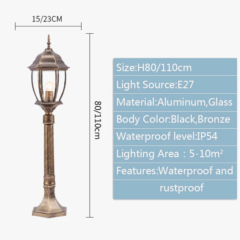 lampe de rue décorative étanche pour extérieur jardin parc villa - Image 5