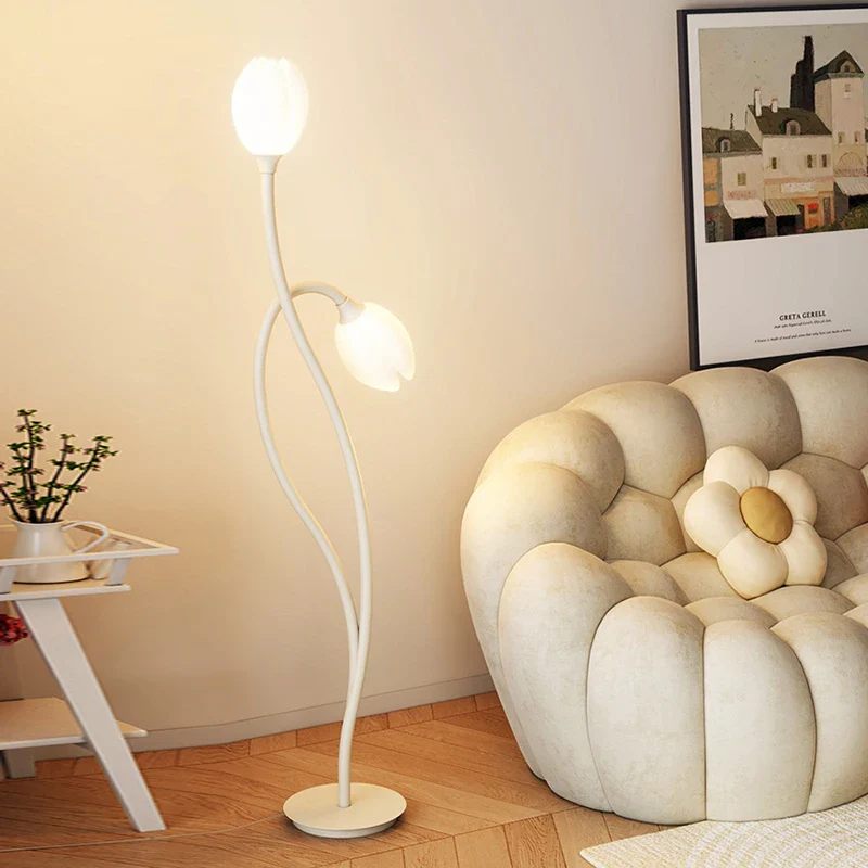 lampe de sol à led double tête en forme de fleur - Image 3
