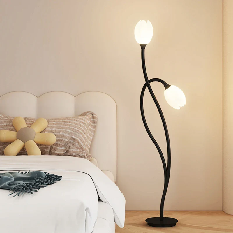 lampe de sol à led double tête en forme de fleur - Image 4