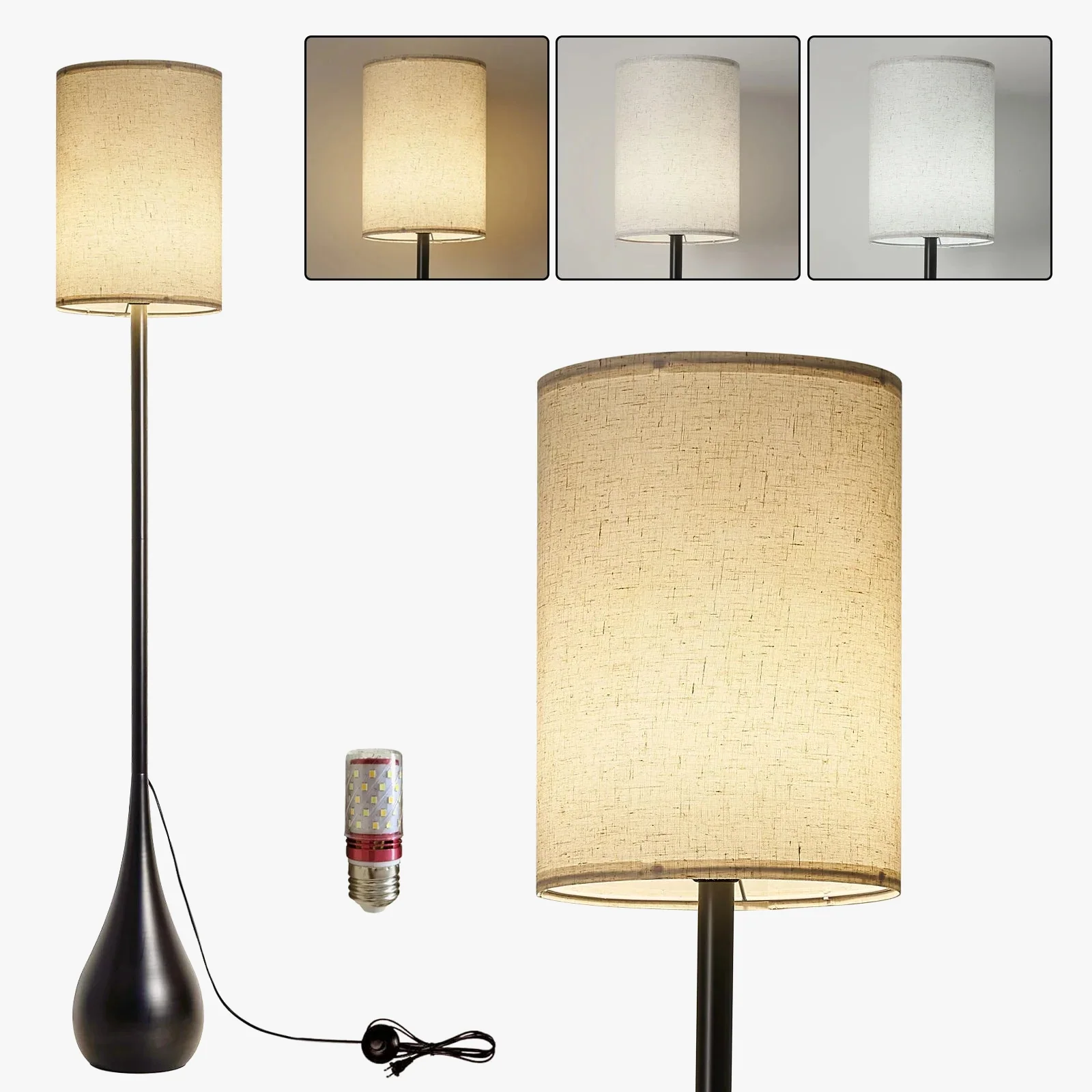 lampe de sol led design goutte d'eau avec variateur 3 couleurs - Image 7