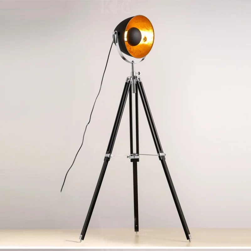 lampe de sol vintage à trépied style industriel avec ampoules edison - Image 4
