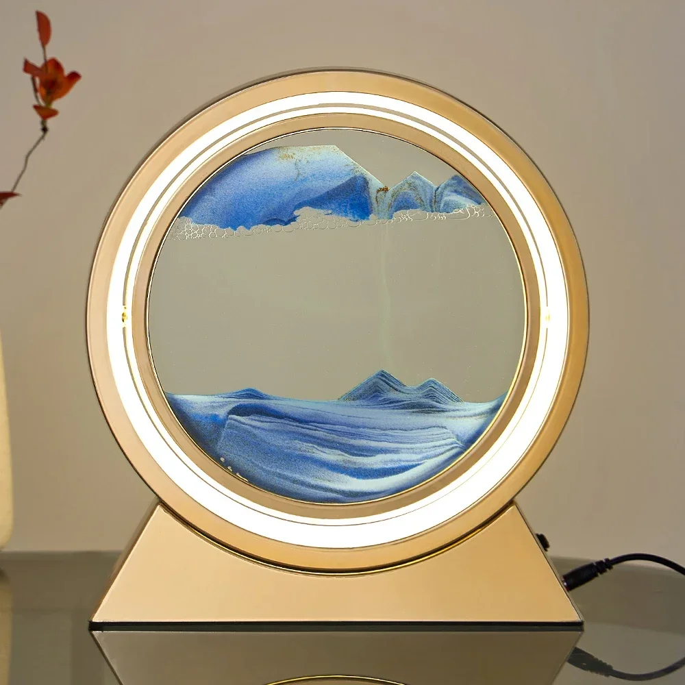 lampe de table créative avec sable mouvant 3D décoratif - Image 2