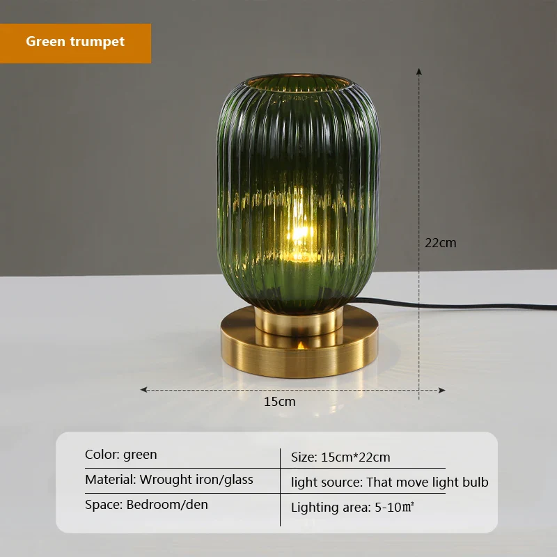 Lampe de Table en verre rétro - Image 8