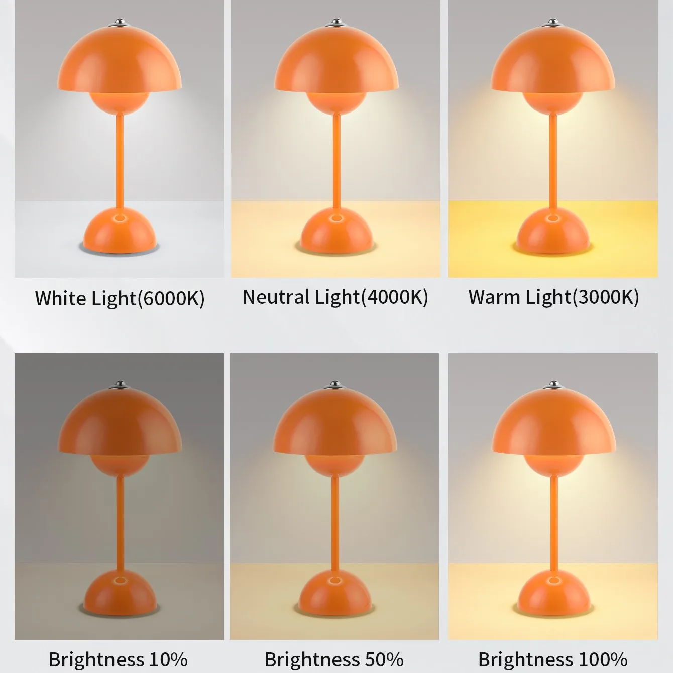 Lampe de table led nordique interrupteur tactile supérieur lampe de table de chargement USB lampe de champignon de bourgeon de fleur lampe de table décorative de table de chevet - Image 4