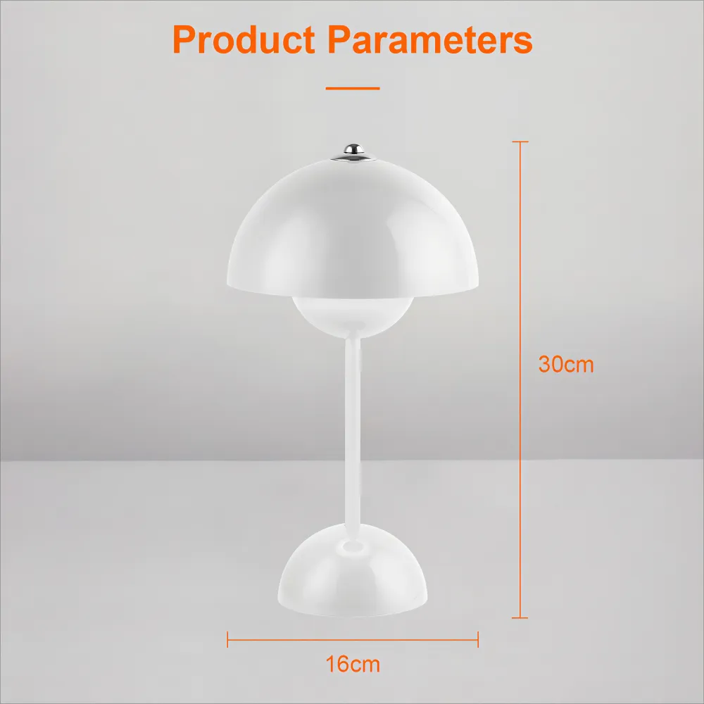 Lampe de table led nordique interrupteur tactile supérieur lampe de table de chargement USB lampe de champignon de bourgeon de fleur lampe de table décorative de table de chevet - Image 6