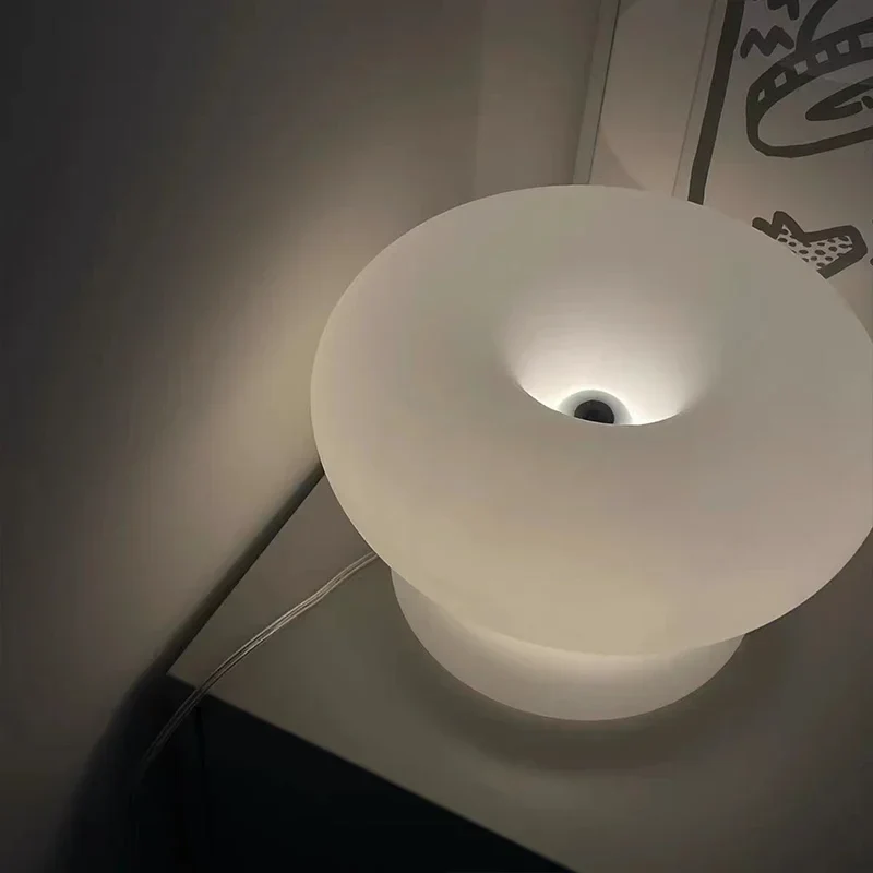 lampe de table moderne cercle laiteux à intensité réglable - Image 4