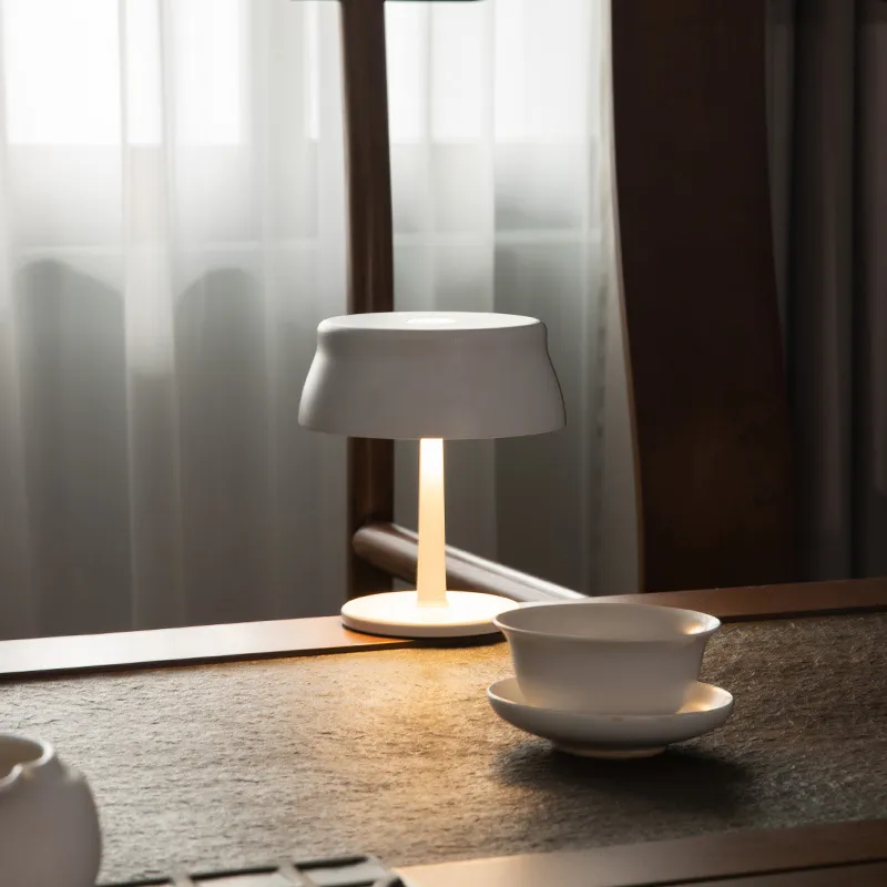 Lampe de Table USB pour Restaurant café Bar lampe champignon Rechargeable sans fil interrupteur tactile veilleuse Mini rétro nordique Led lumières - Image 3
