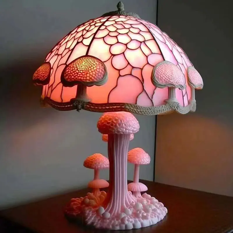 Lampe de Table Vintage en résine teintée champignon - Image 2