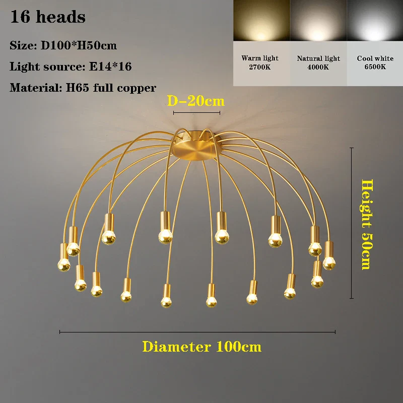 lampe étoilée de luxe en cuivre haricot magique - Image 7