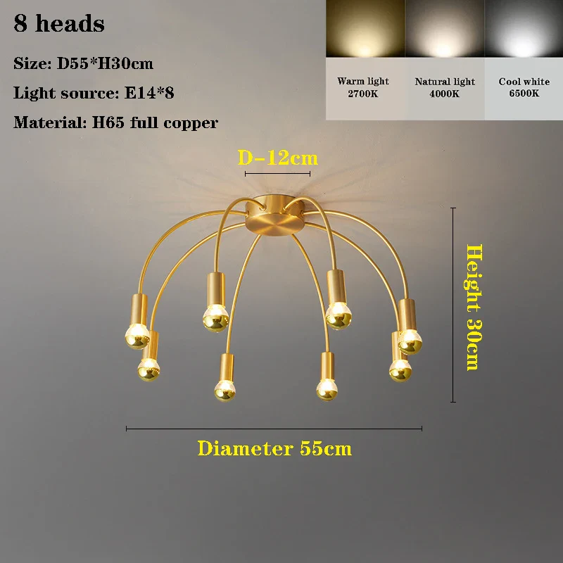 lampe étoilée de luxe en cuivre haricot magique - Image 8