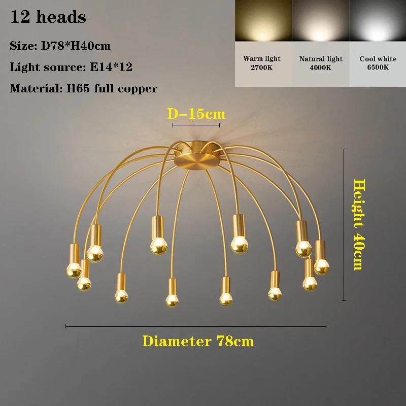 lampe étoilée de luxe en cuivre haricot magique - Image 9