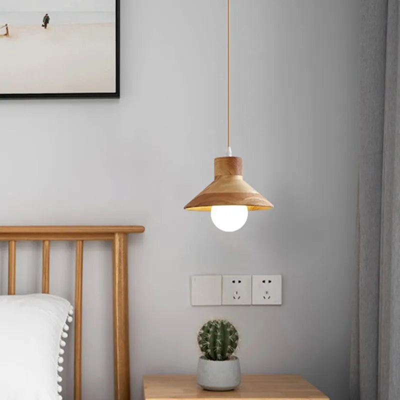 Suspension LED en bois au design nordique E27 - Image 4