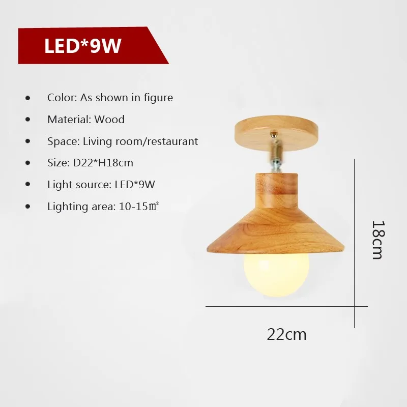 Suspension LED en bois au design nordique E27 - Image 7