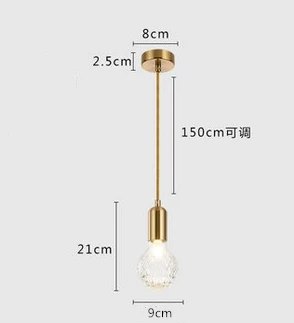suspension LED en verre de cristal design nordique moderne - Image 11