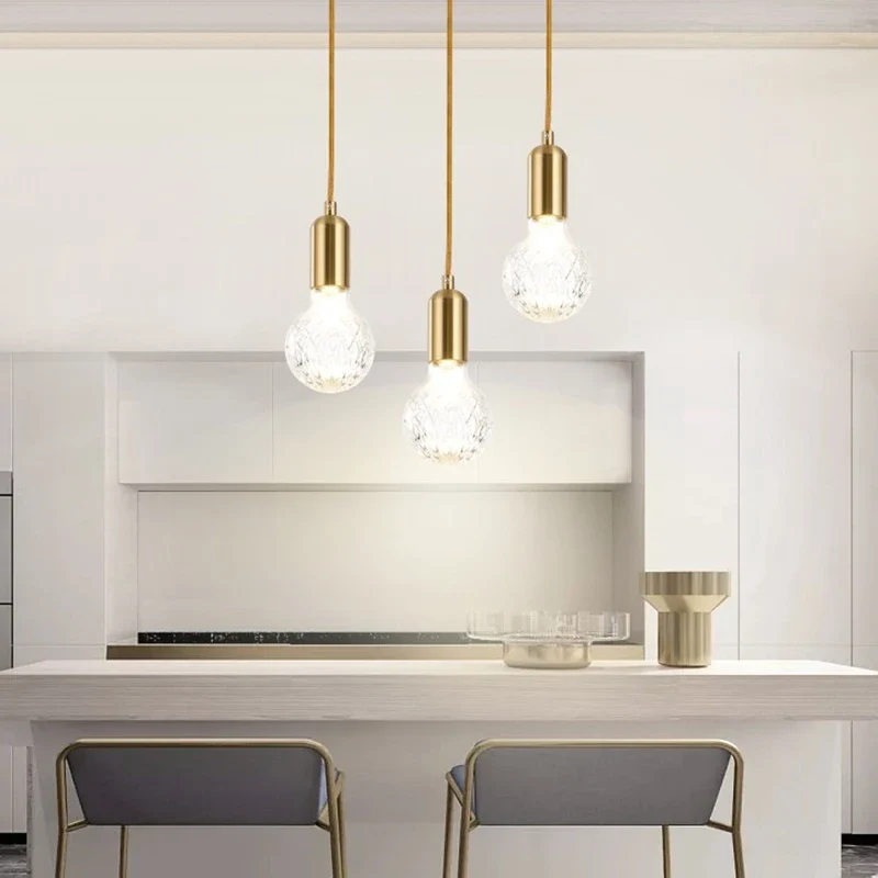 suspension LED en verre de cristal design nordique moderne - Image 4
