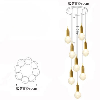 suspension LED en verre de cristal design nordique moderne - Image 7