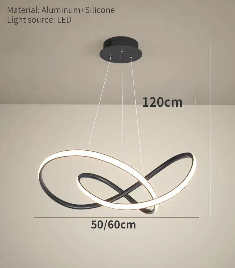 suspension LED torsadée design nordique intensité variable - Image 8