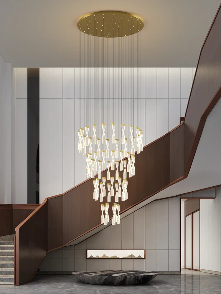 lampe longue moderne design spirale pour intérieur hôtel et hall - Image 2
